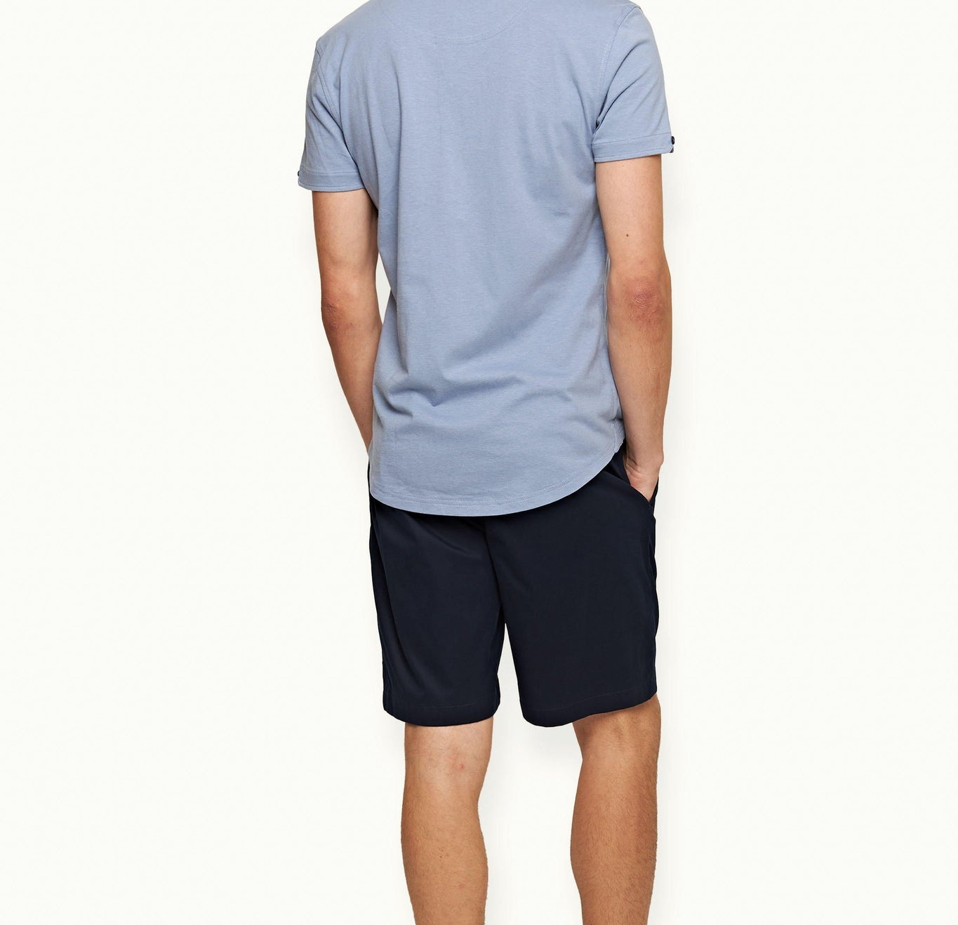 Norwich Silk Tailored Fit Cotton-Silk Shorts | Night Iris