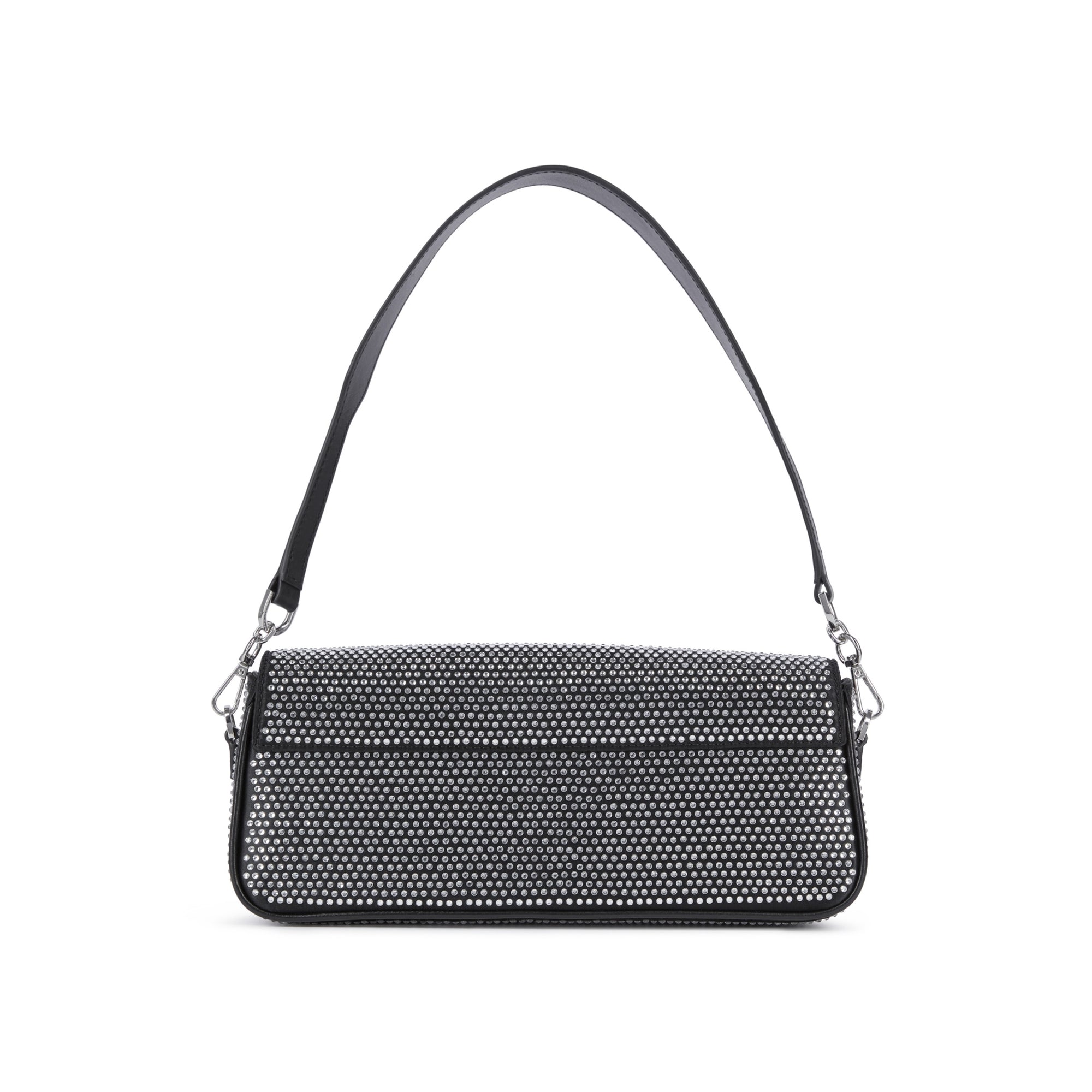 Nylon Rhinestone Clutch Bag | Women | Black