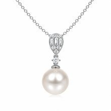 Round Pendant Necklace | 14K Yellow Gold | 0.33 Carat Lab Grown Diamond/White Freshwater Pearl | 9mm - 10mm | G-SI