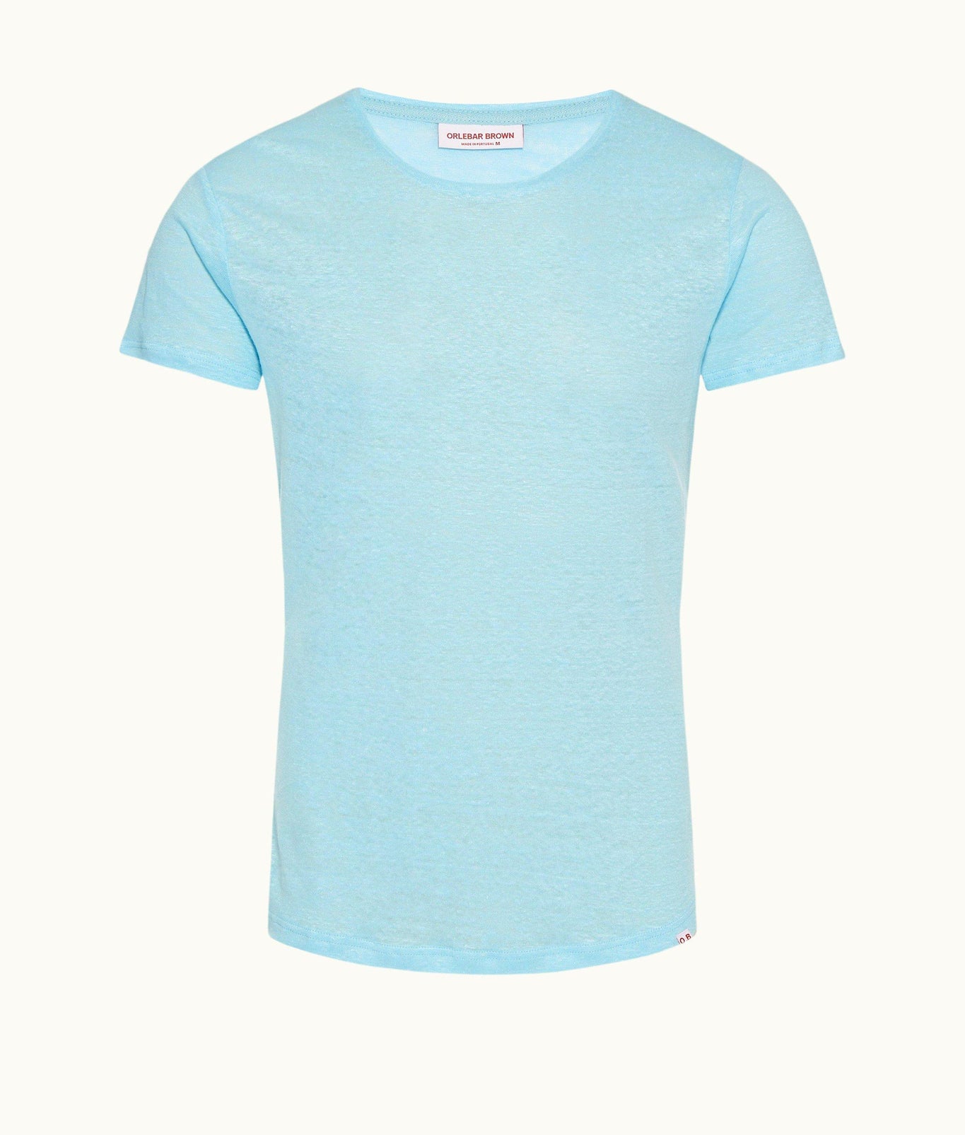 OB-T Linen Tailored Fit Crew Neck Linen T-Shirt | Pool