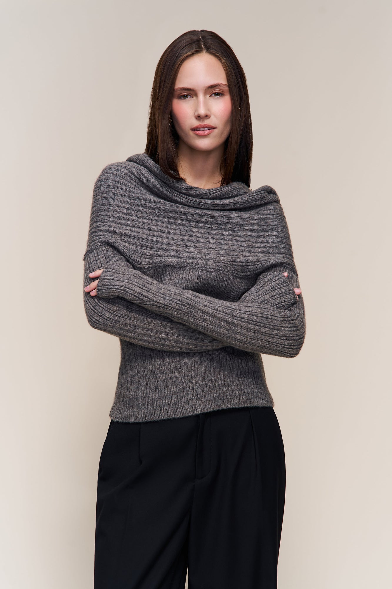 Womens | Loretta Turtleneck Top | Night Grey