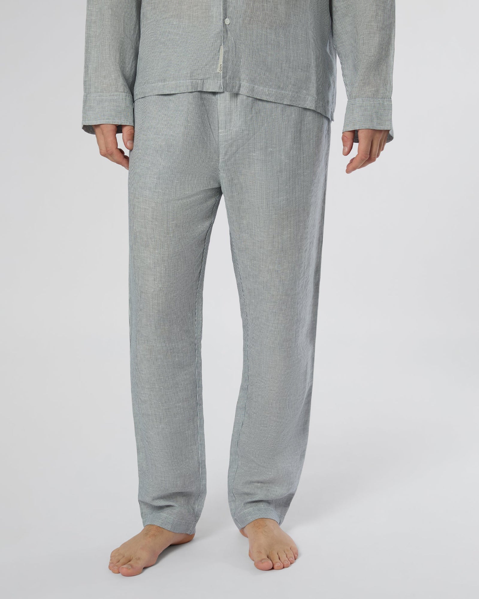 Mens | Linen Home Pant | Deep Navy/White
