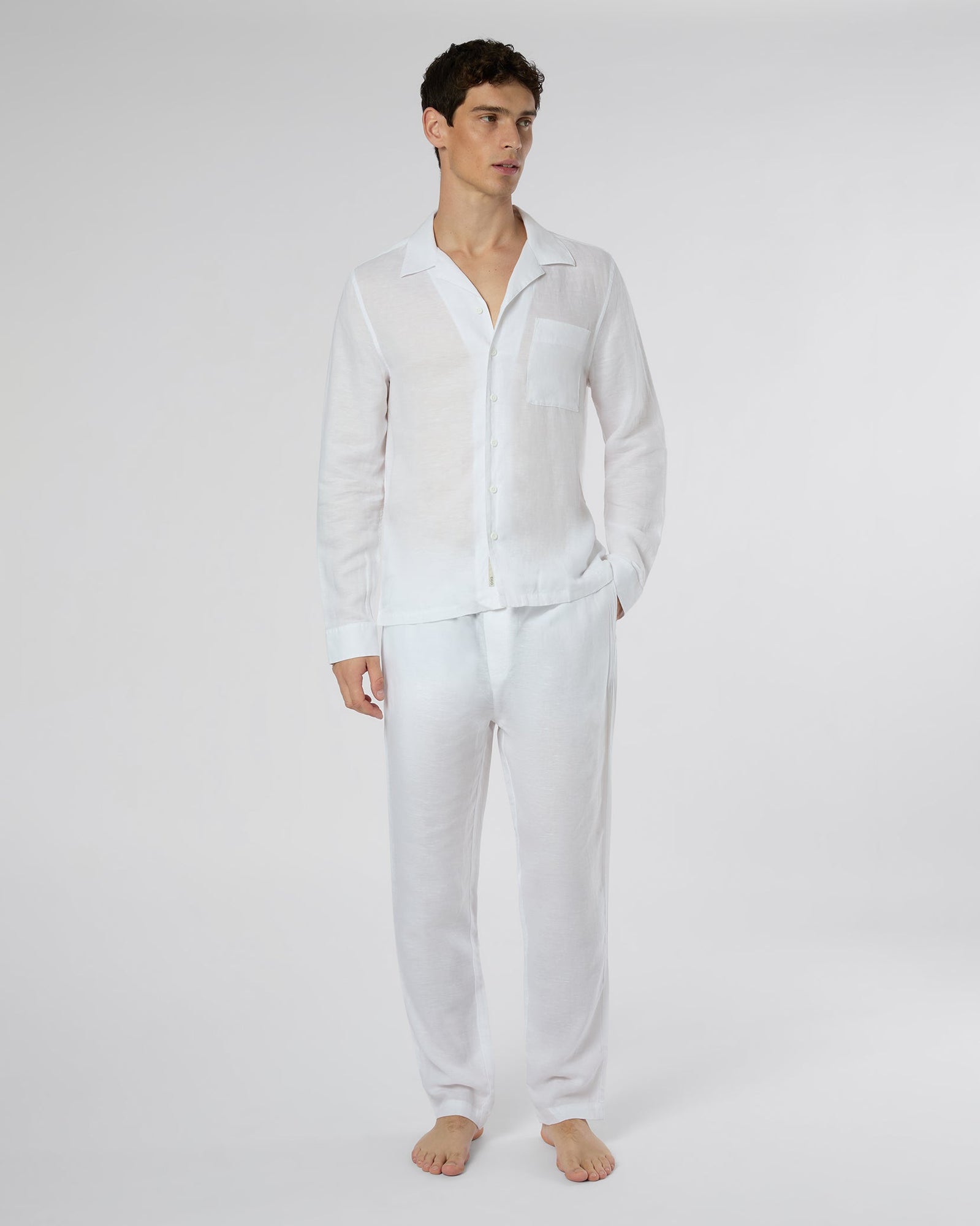 Mens | Linen Home Pant | White