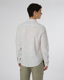 Mens | Cotton Long Sleeve Shirt | Natural/White