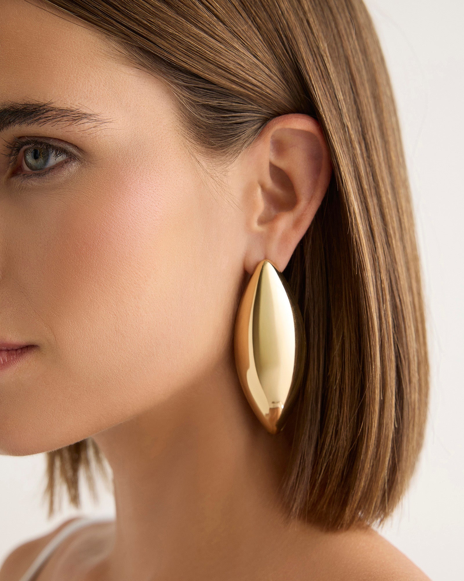 Puffy Dagger Earrings | Silver & Yellow Gold