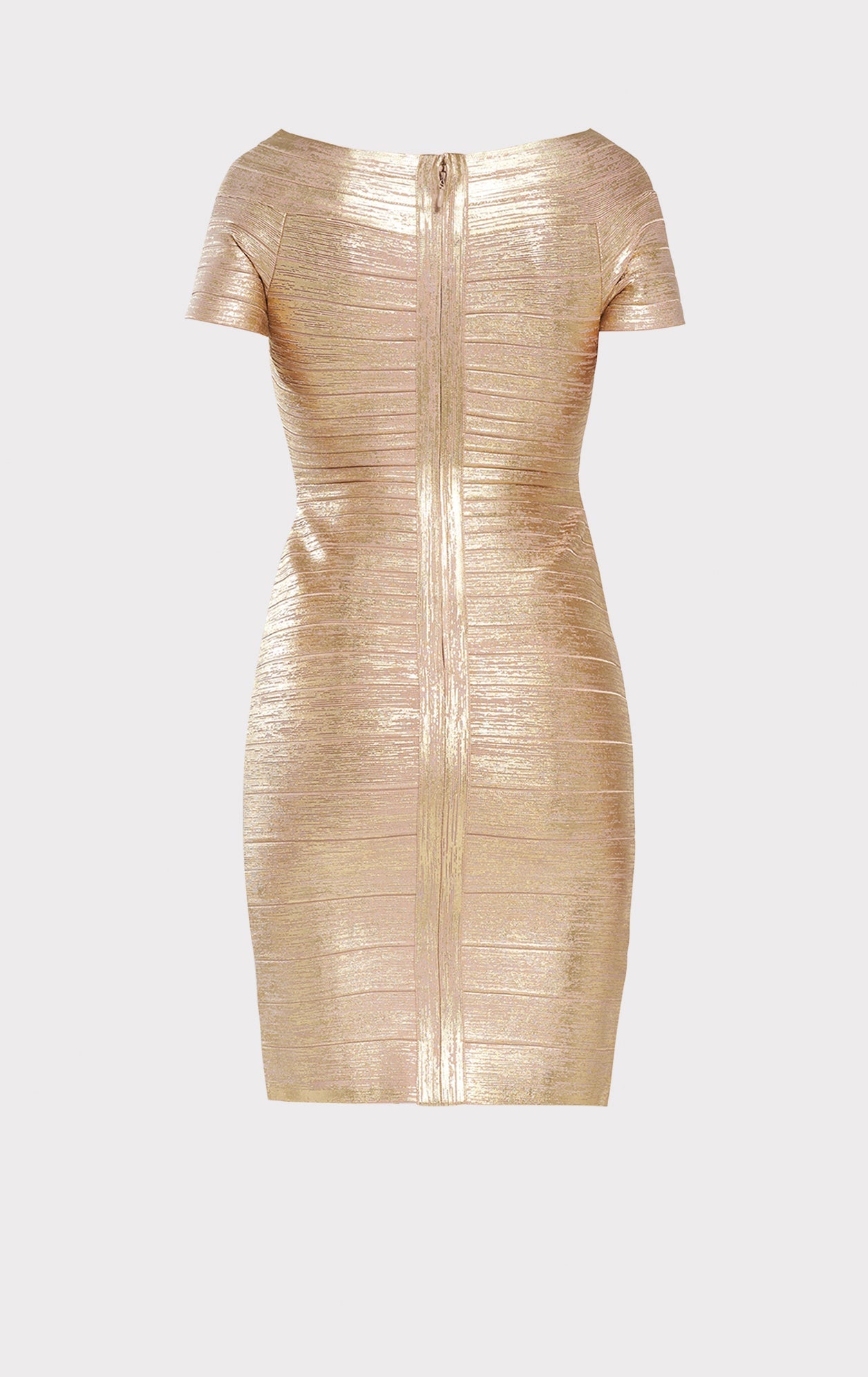 Off Shoulder Bandage Dress Foil | Gold Foil