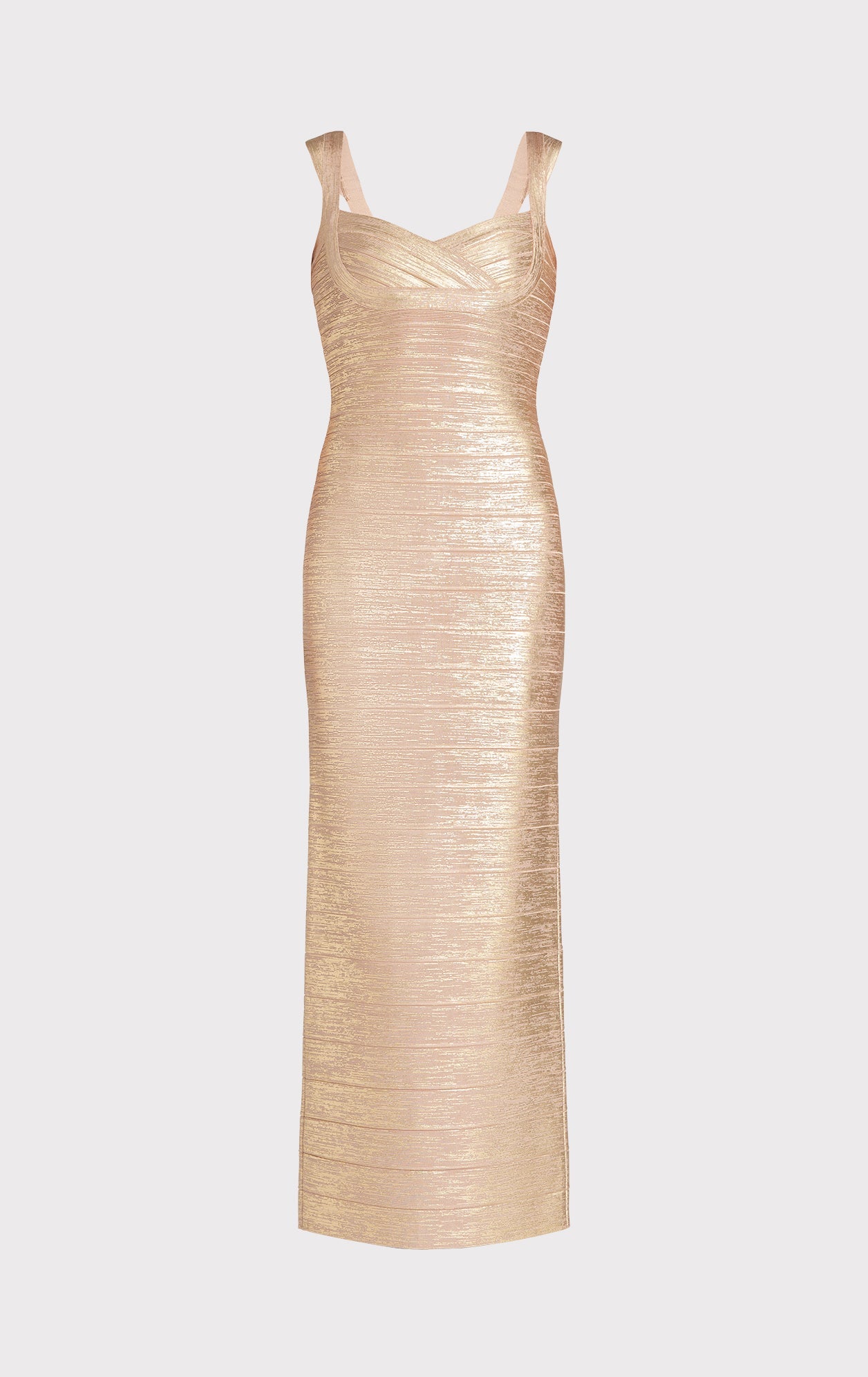 Sweetheart Banded Foil Gown | Gold Foil