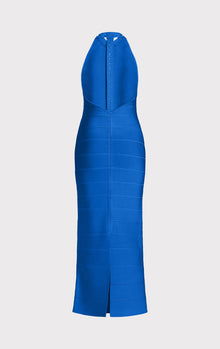 Halter Crystal Gown | Bright Blue