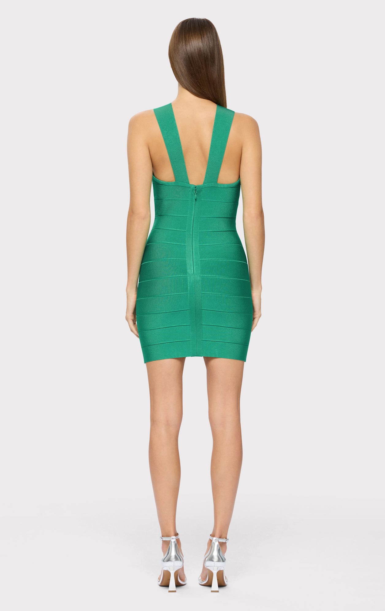 Crossover Halter Mini Dress | Green Opal