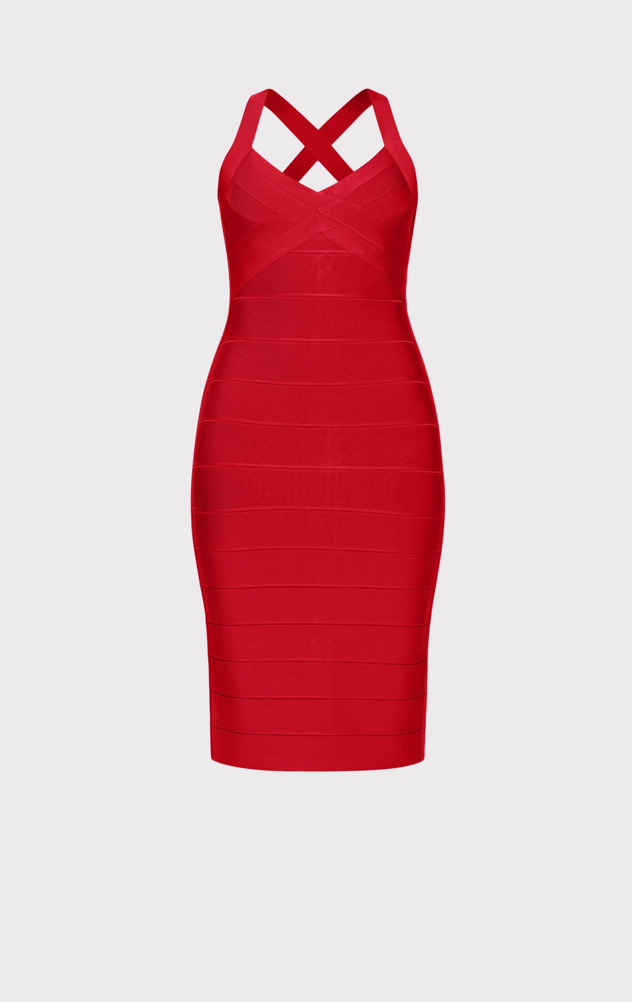 Open X Back Weaved Front Dress | Lipstick Red