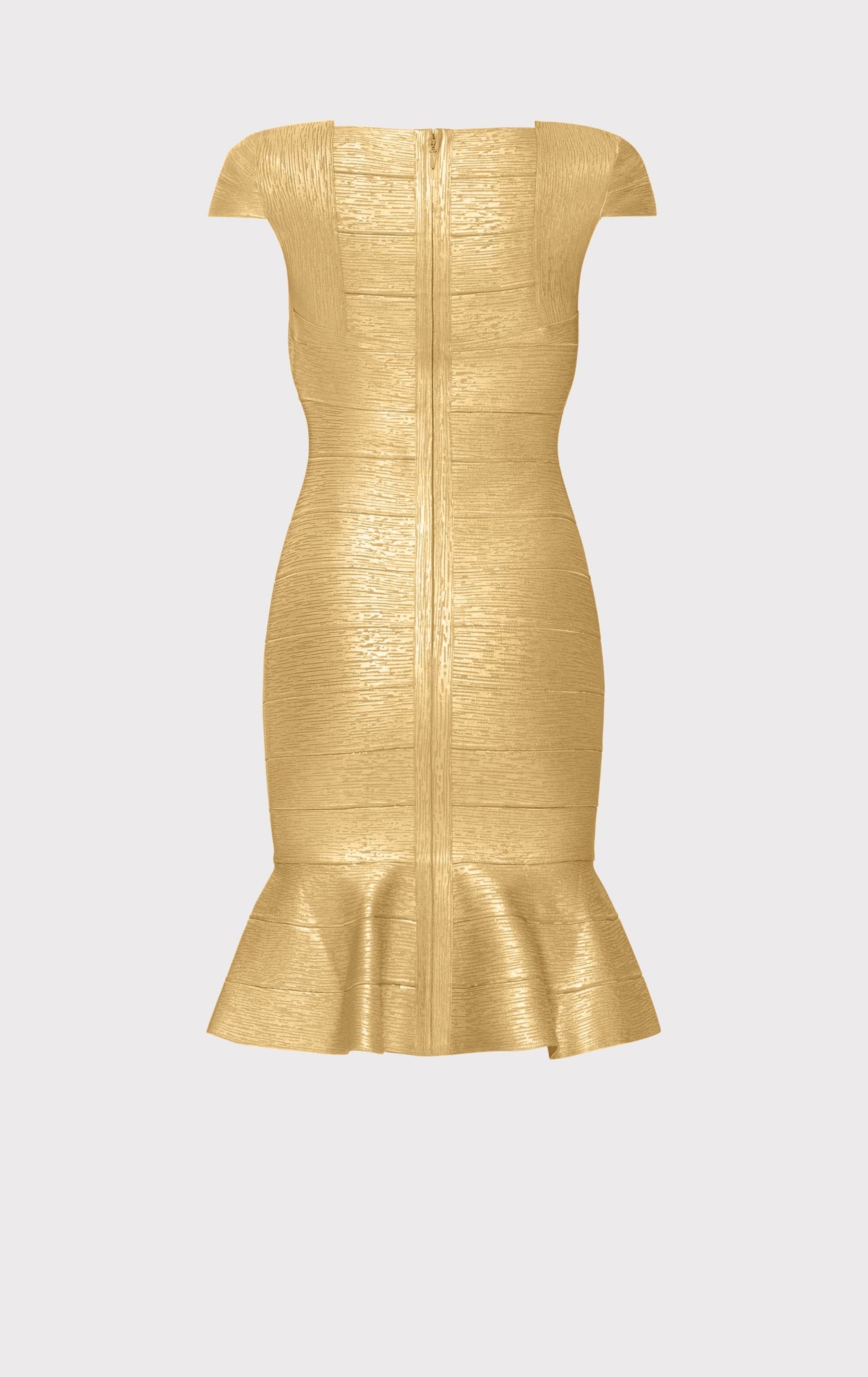 Foil Cap Sleeve Flare Skirt | Gold Foil