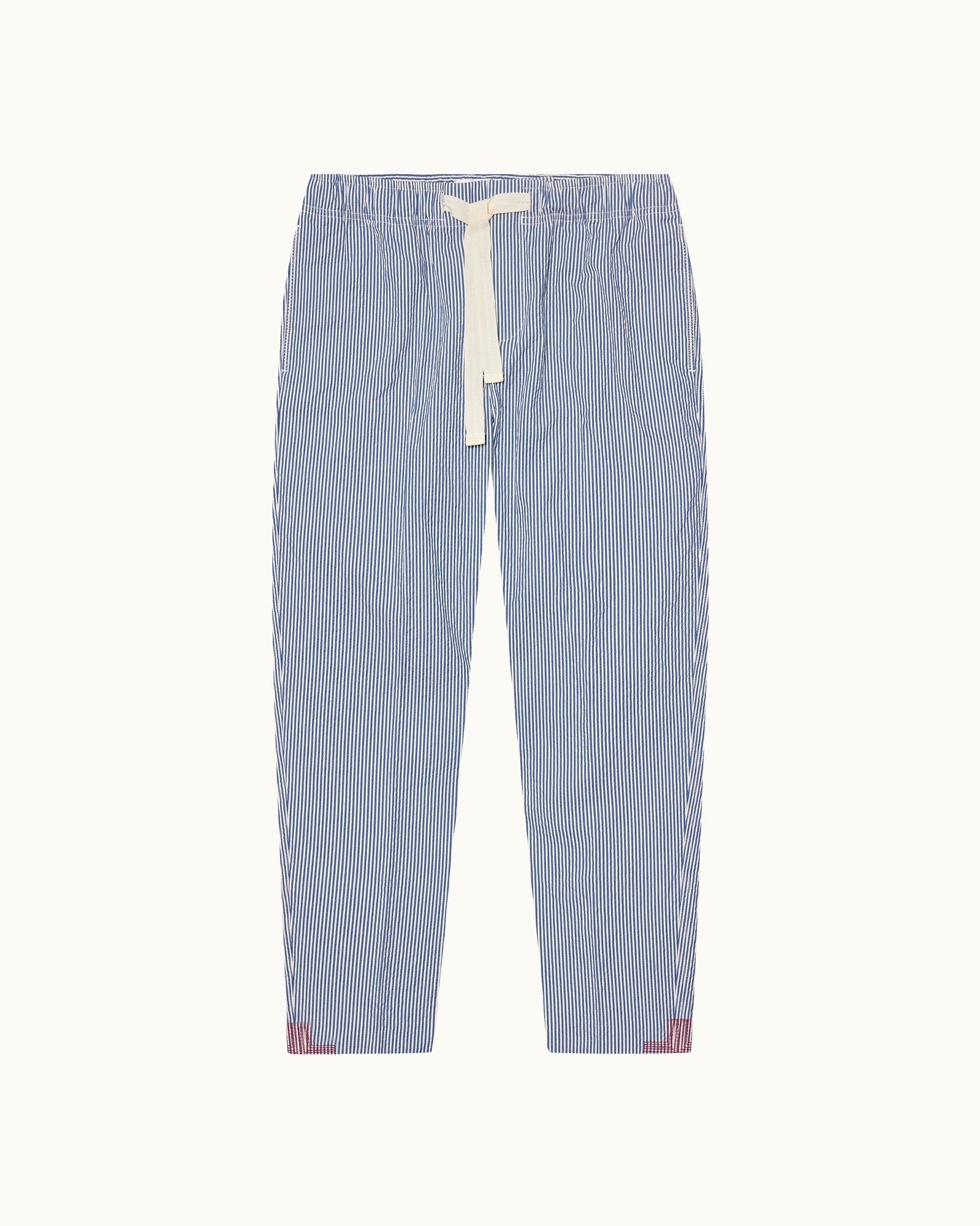 Men | Alex Seersucker Trouser | Blueberry/White Stripe