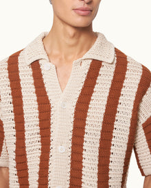 Men | Thomas Crochet Shirt | Canela/Cashew
