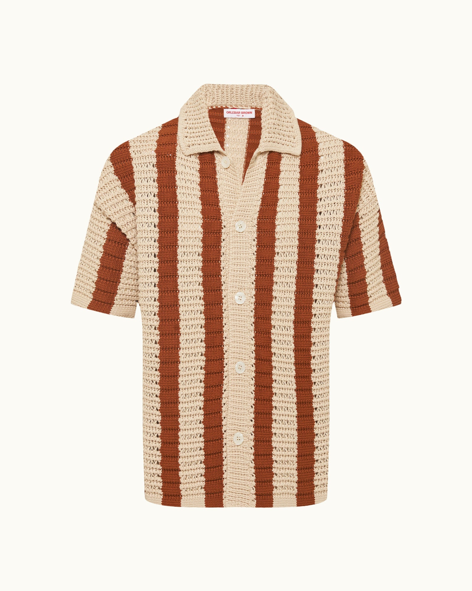 Men | Thomas Crochet Shirt | Canela/Cashew