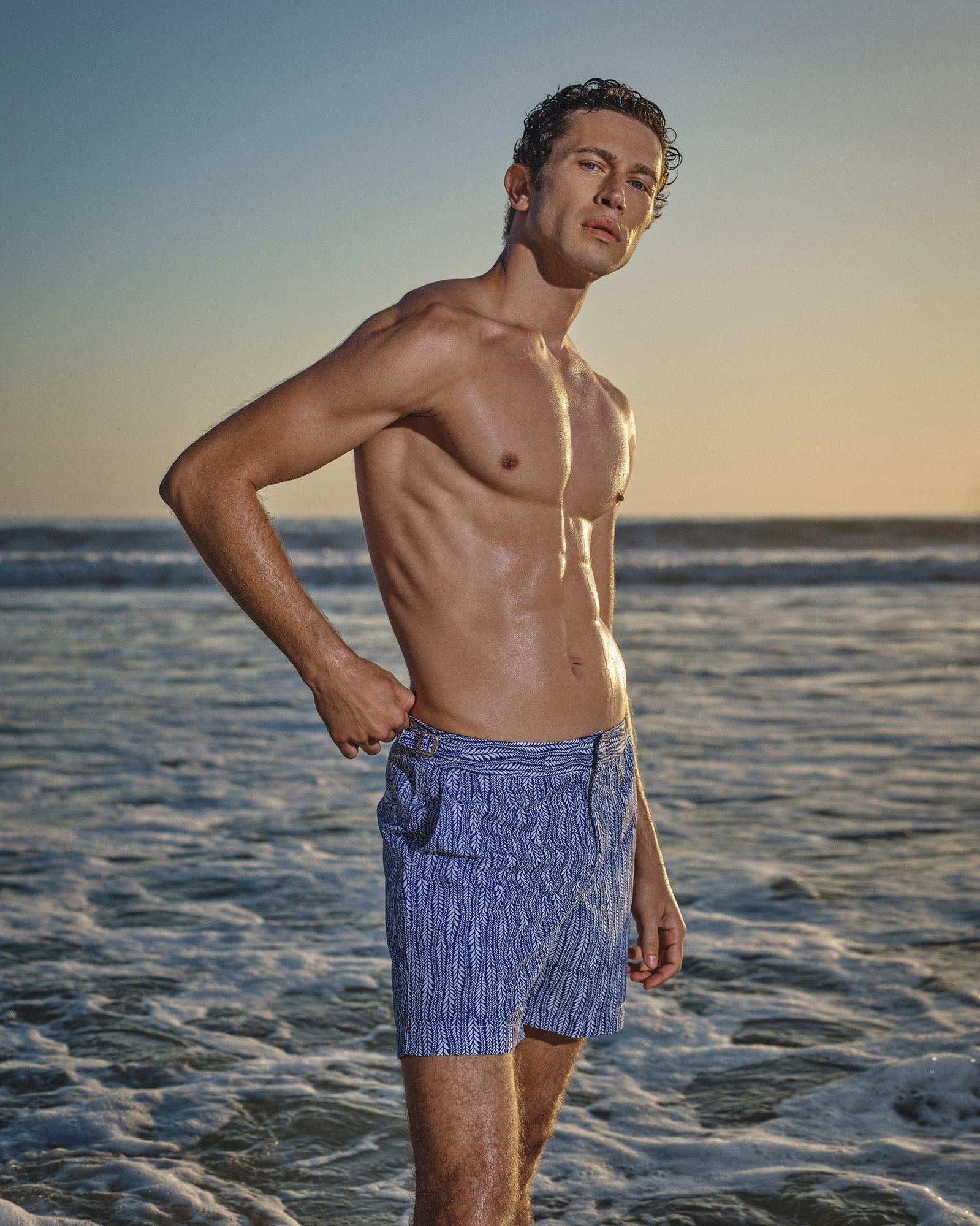 Men | Bulldog Swim Boxer | Lagoon Blue/White