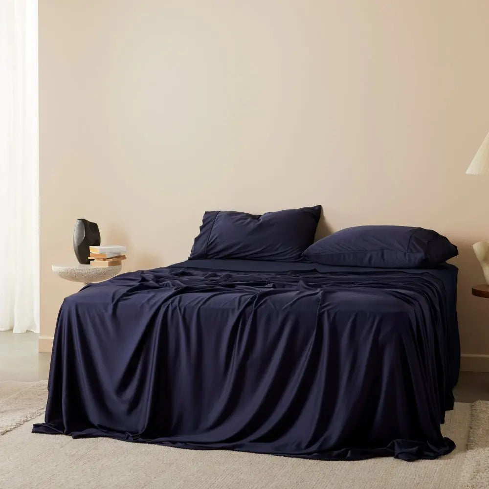 Ocean | Sateen+ Sheet Set Made with 100% Organic Bamboo #Color_ocean