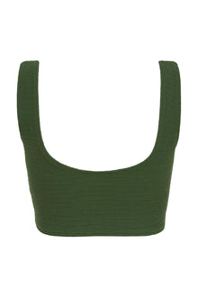 Kim Variation Bikini Top | Olive Micro Scrunch