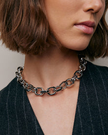 Model wearing the necklace. 