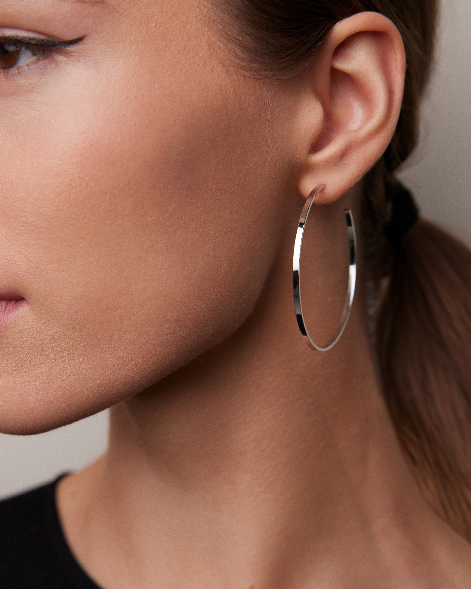 2" Flat Thread Hoops | Silver