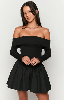 One Dance Long Sleeve Mini Dress | Black
