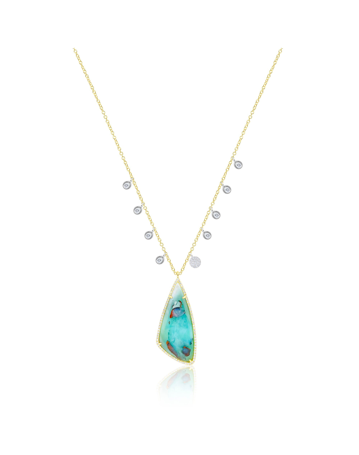 Opalized Wood Necklace | Yellow Gold (V1)