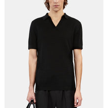 Openwork Knit Polo T-Shirt | Men | Black