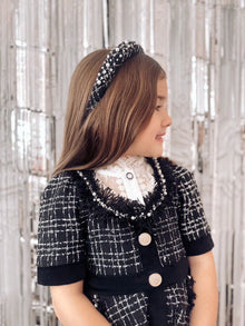 Orea Tweed and Pearl Headband