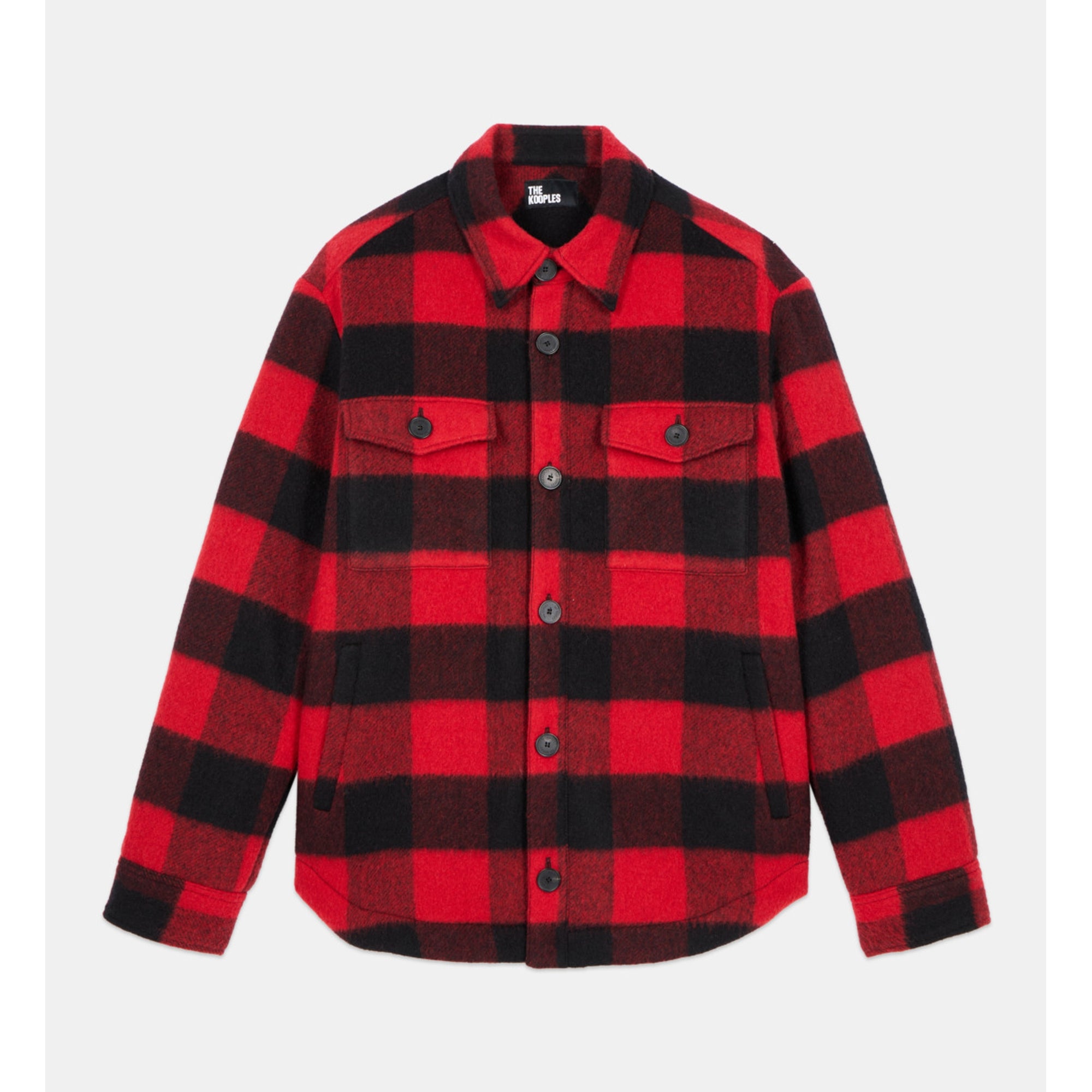 Overshirt-Style Checked Jacket | Men | Red x Black