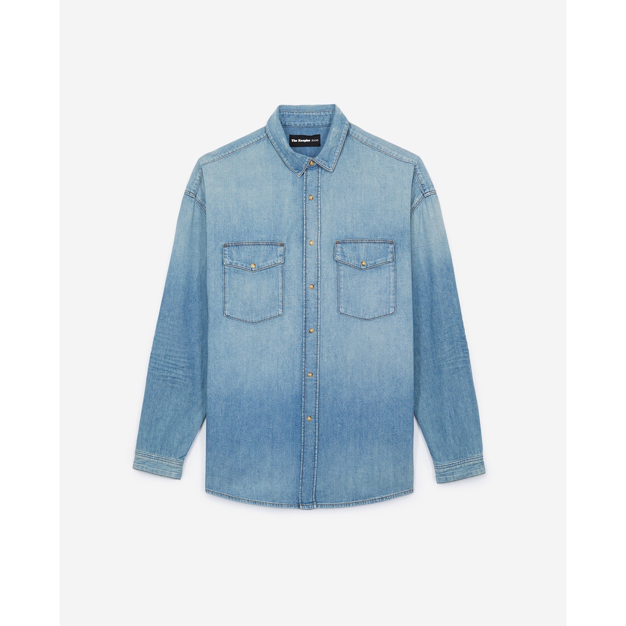 Oversized Denim Shirt | Men | Blue Washed