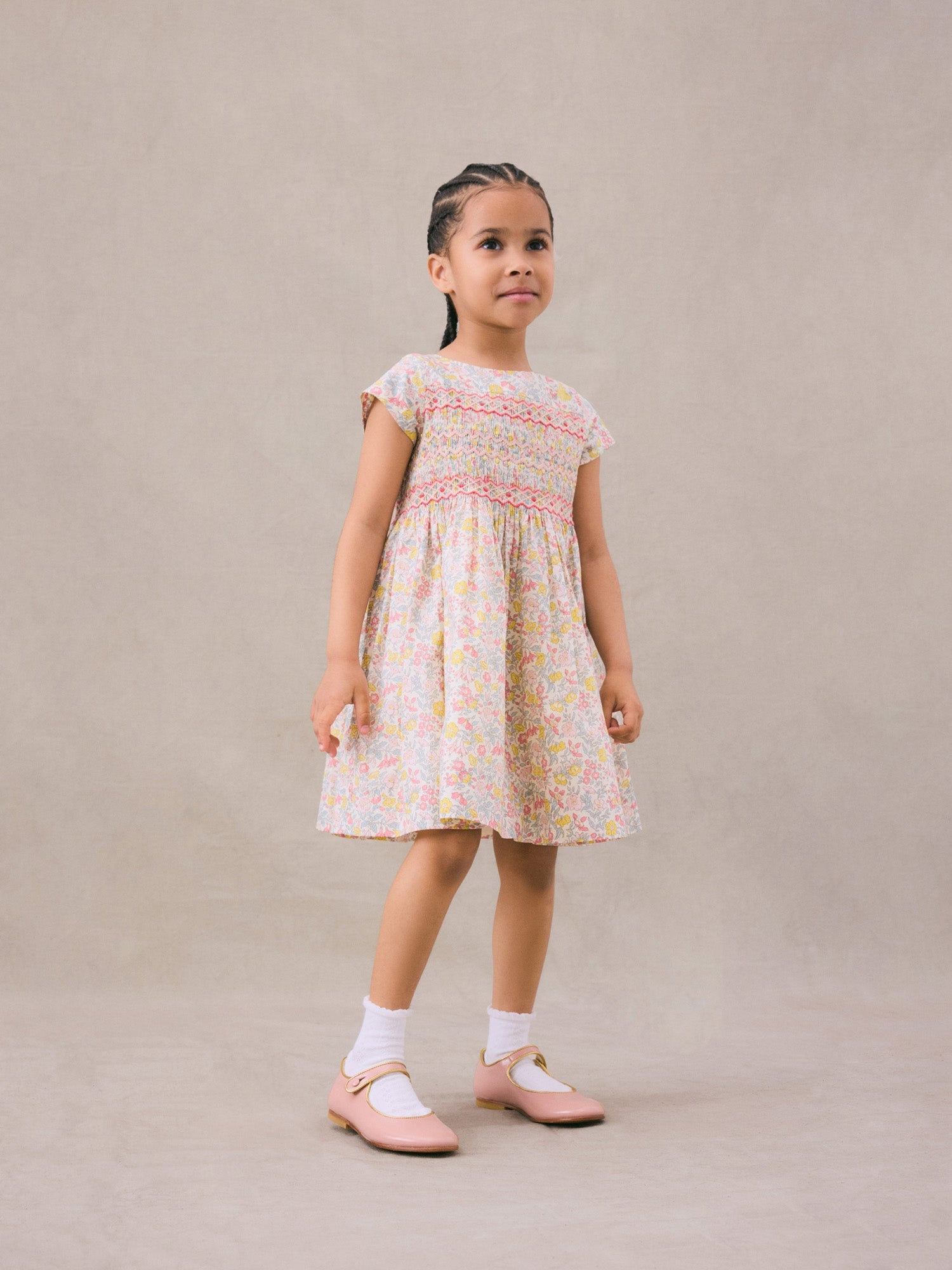 Girl | Duchesse Dress In Liberty Fabric | Pink Flowers