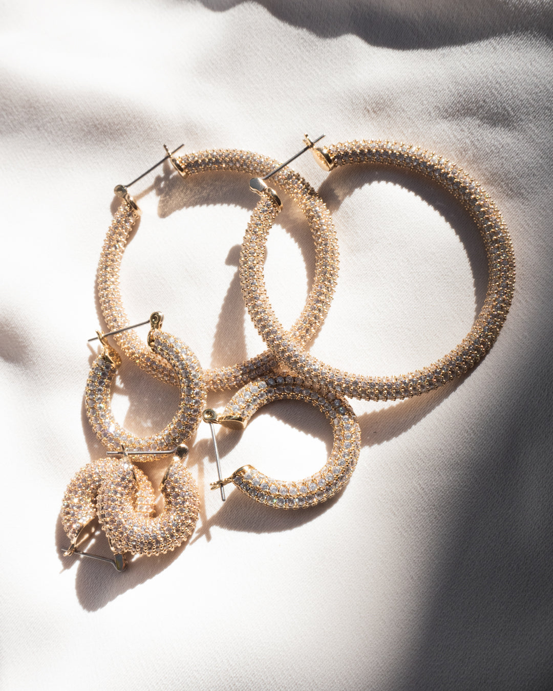 Pave Amalfi Hoops - Gold | Plated Gold