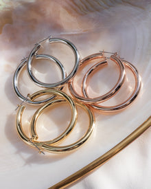 Amalfi Tube Hoops - Rose Gold | Rose Gold