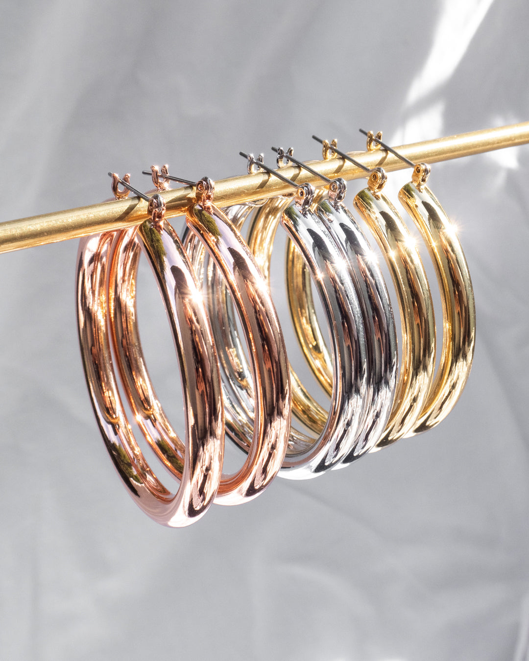 Amalfi Tube Hoops - Rose Gold | Rose Gold