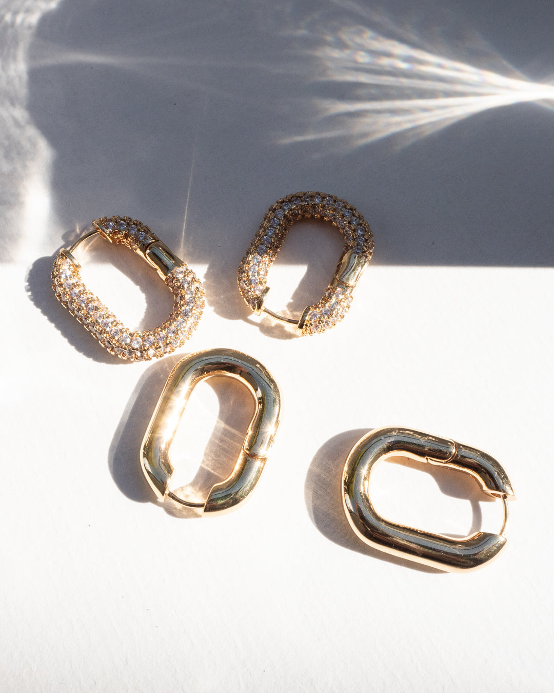 XL Chain Link Hoops - Gold | Plated Gold