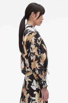 Joyful Tulip Cropped Shirt Jacket | Midnight Multi