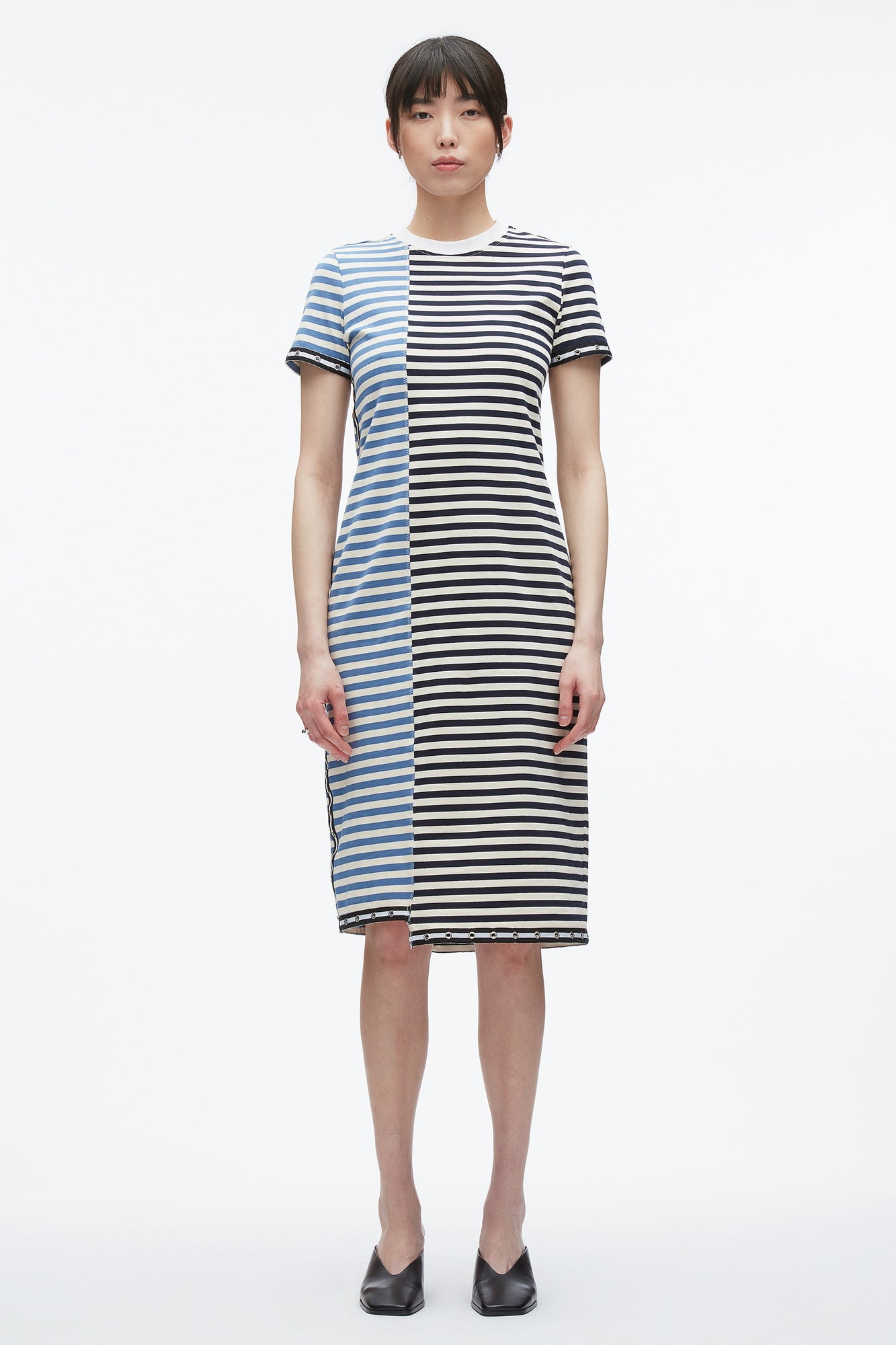 Patchwork Stripe T-shirt Dress | Midnight Multi