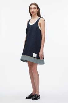 Denim Trapeze Mini Dress | Dark Indigo