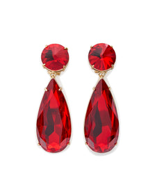 Large Teardrop Crystal Earrings | Scarlet