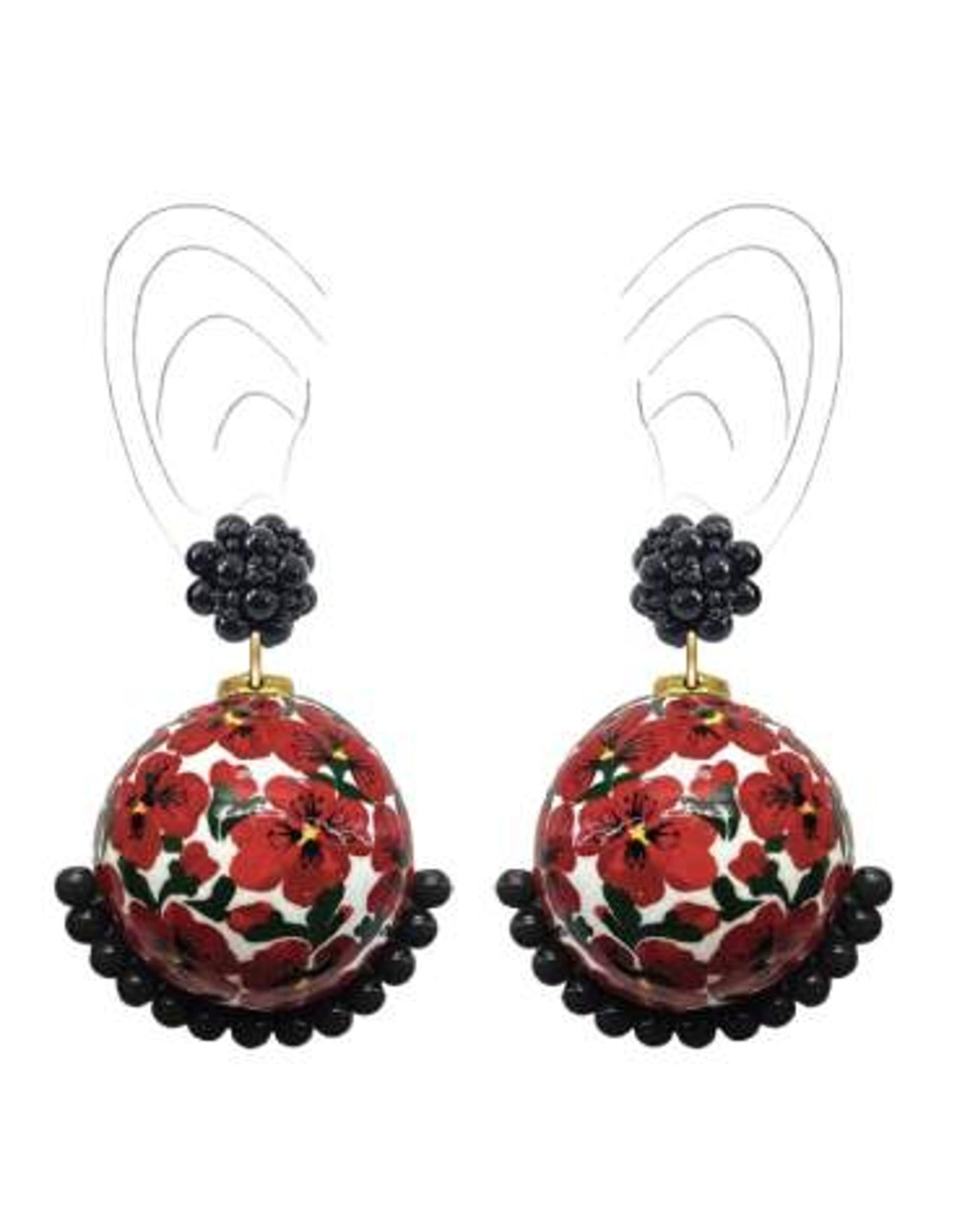 Painted Jicara Earring