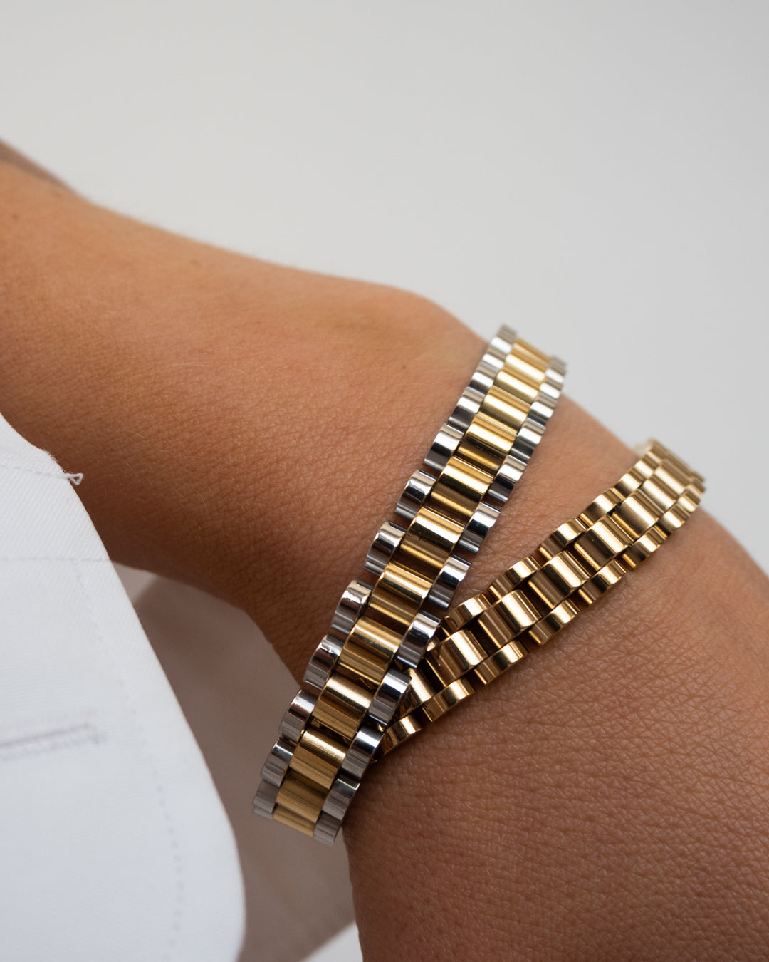 Two - toned Timepiece Bracelet | Plated Gold & Silver