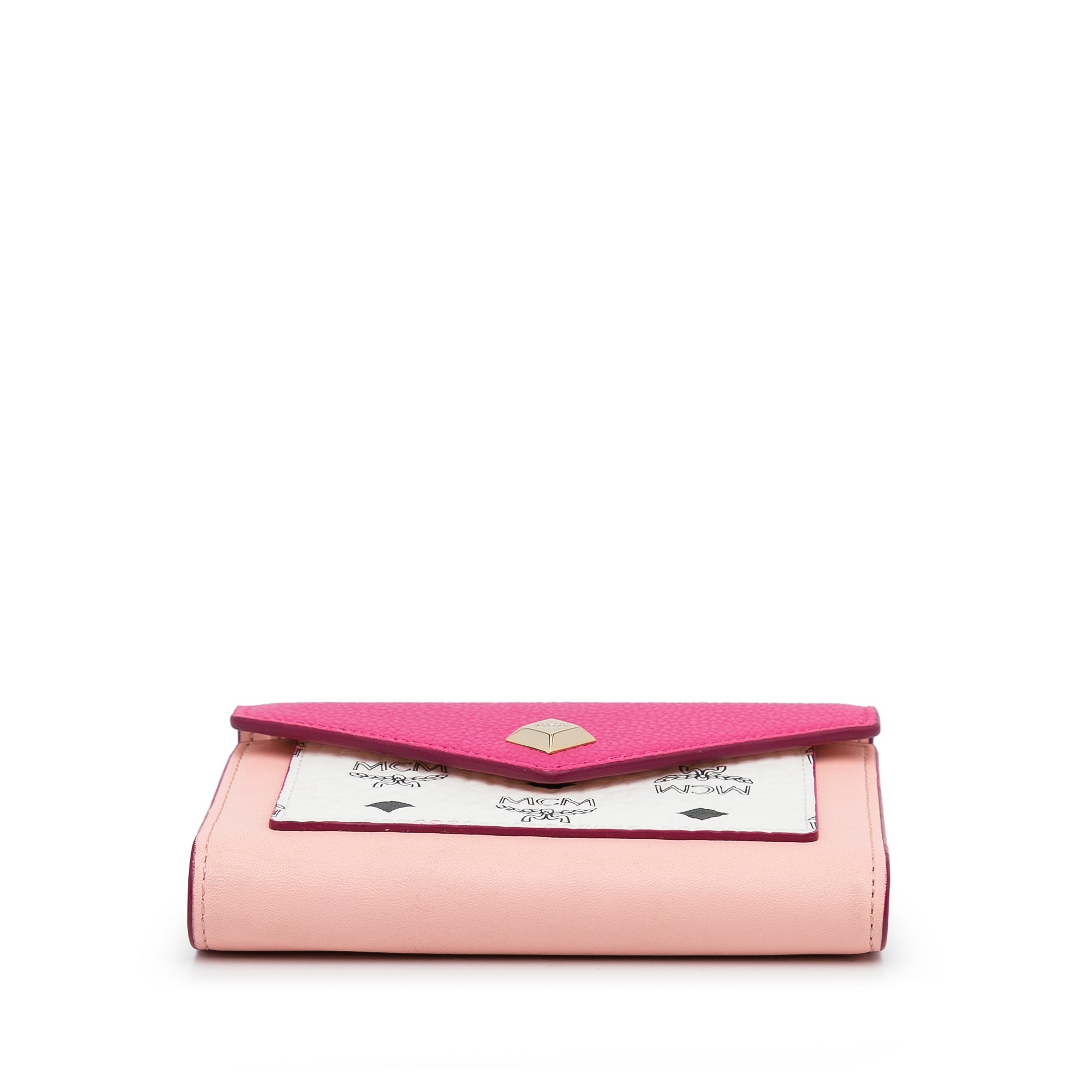 MCM Pre-Owned Visetos Colorblock Love Trifold Wallet | Women | Pink