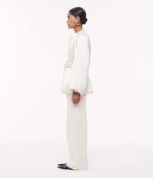 Another Tomorrow Padded Wrap Coat in Cream – Satin Women's Outerwear