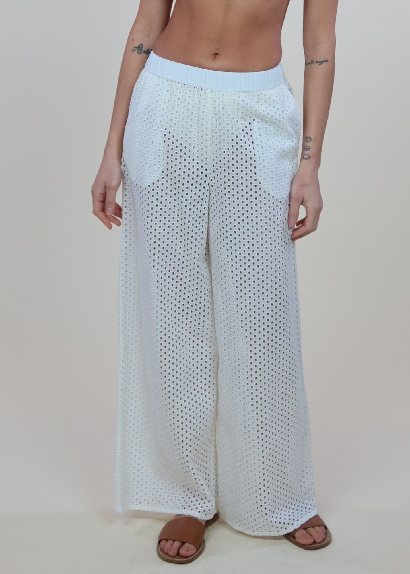 Delaney Pant Baby Eyelet Brule - Solid & Striped