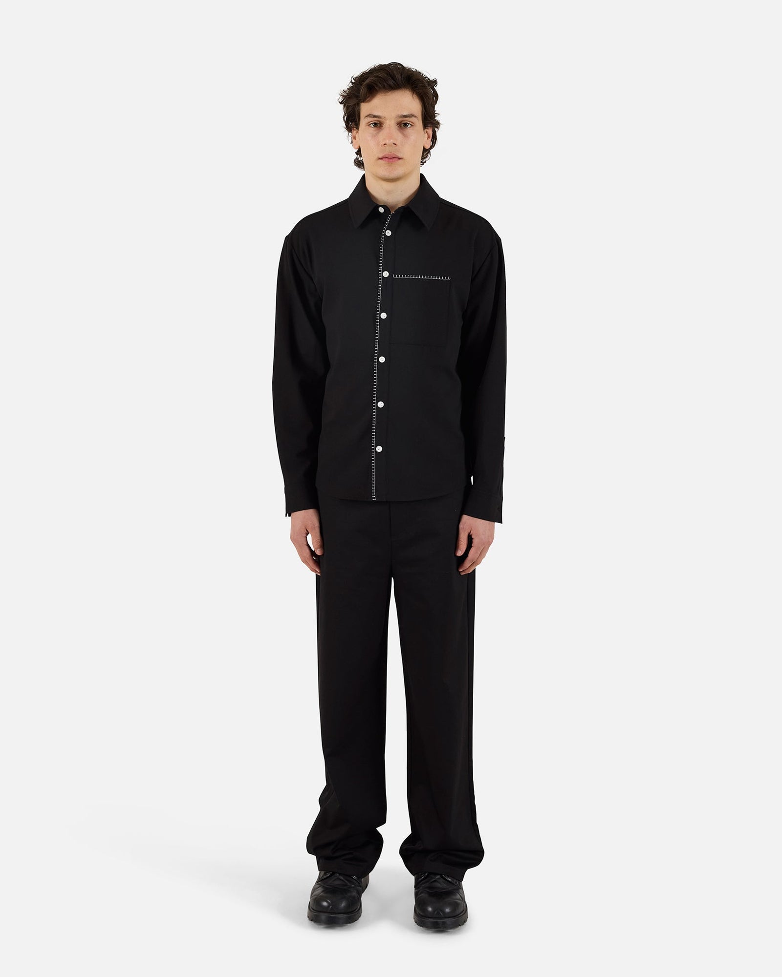 Blanket Stitch Shirt | Black