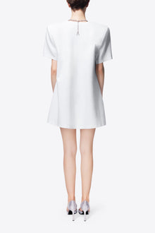 Crystal Butterfly V-Neck T-Shirt Dress | Off White