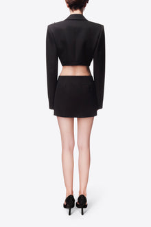 Flower Slit Mini Skirt | Black