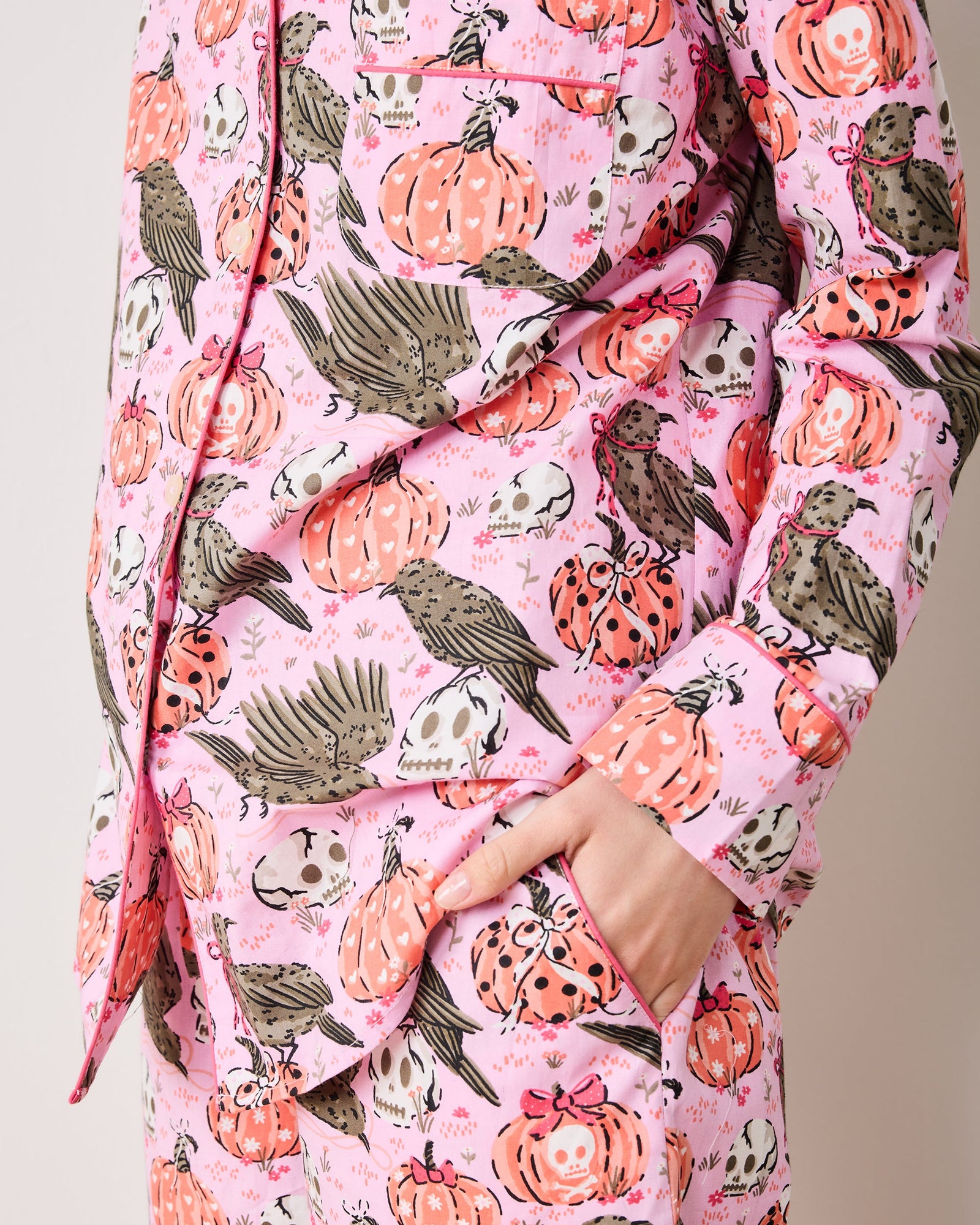 Sleepy Hollow - Long PJ Set - Nevermore Pink - Printfresh