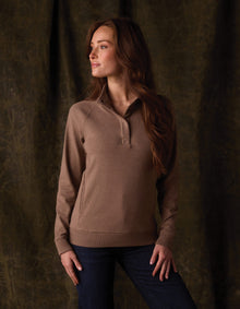 Women | Puremeso Weekend Snap Pullover | Taupe