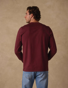Men | Lennox Jersey Long Sleeve Tee | Port Wine