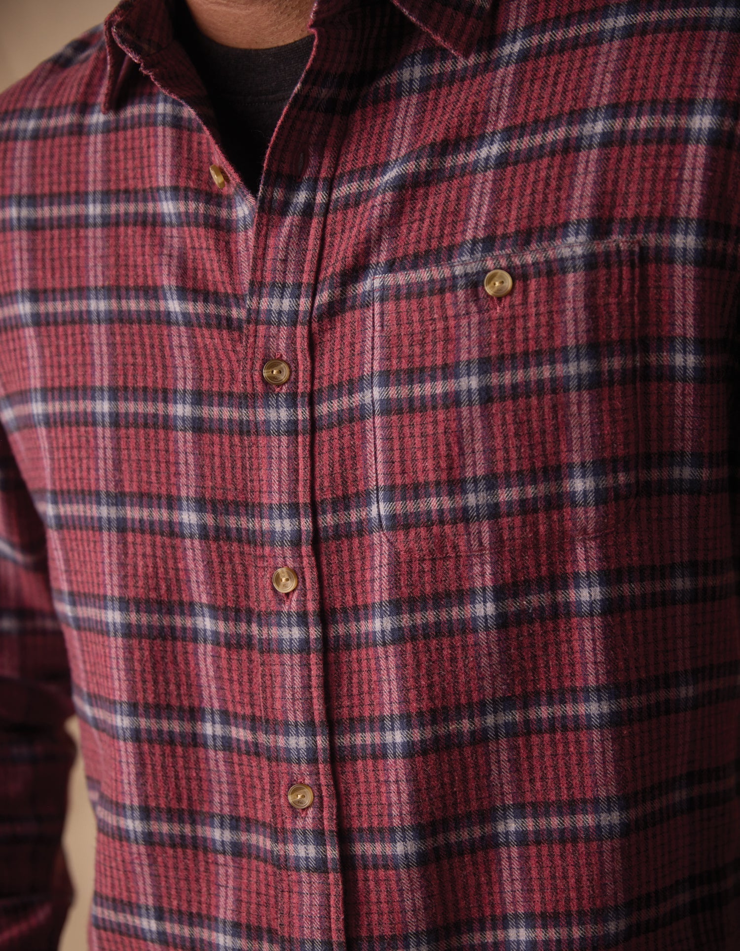 Men | Hudson Double Brushed Flannel | Mineral Red Plaid